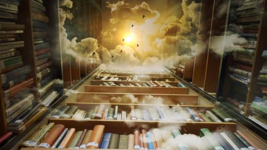 Estanterías con libros.