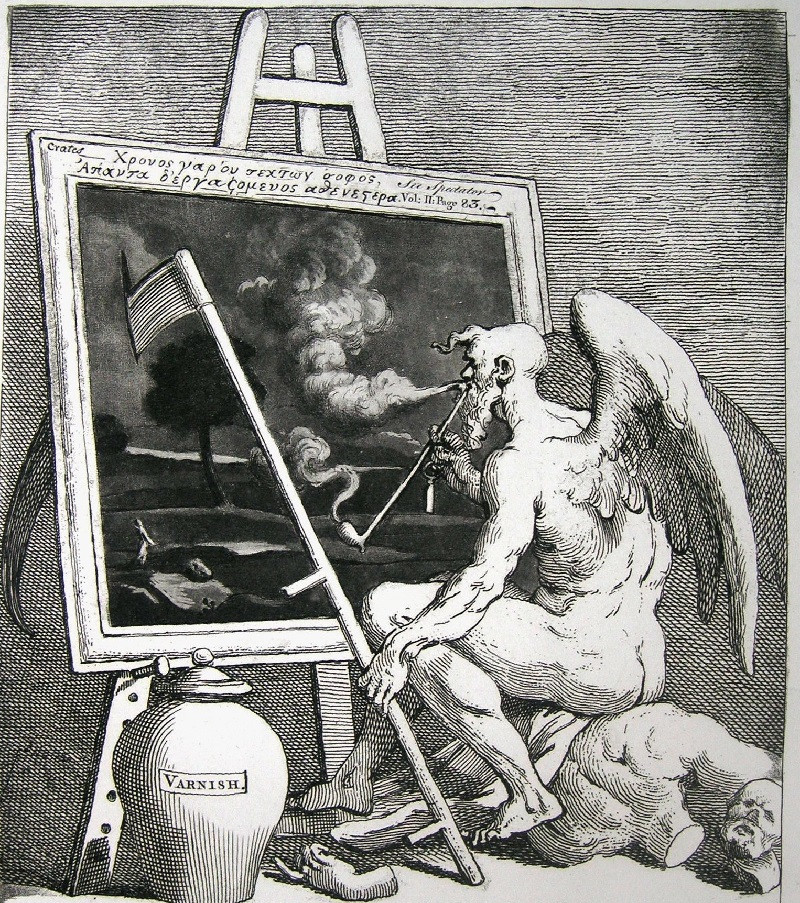El tiempo ahumando una pintura