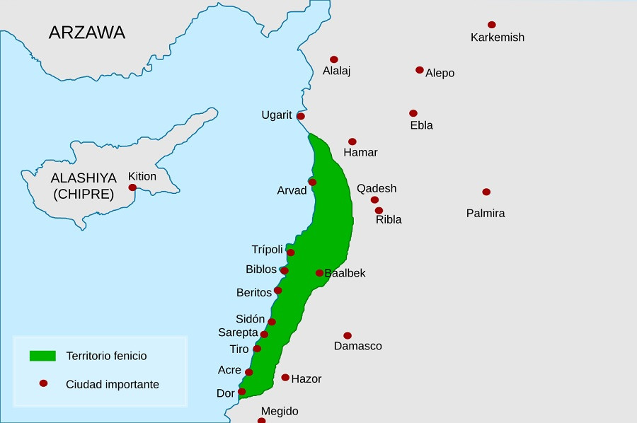Mapa de los fenicios